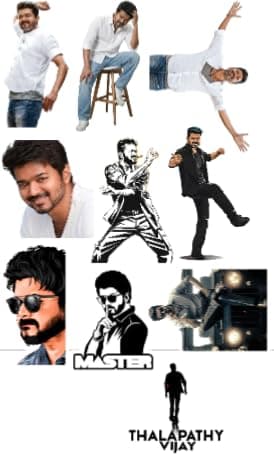 Thalapathy Vijay Stickers Pack (20 PCS) | Waterproof Vinyl Fan Stickers 2