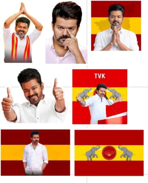 TVK Vijay Party Stickers Pack | Vijay Stickers 2