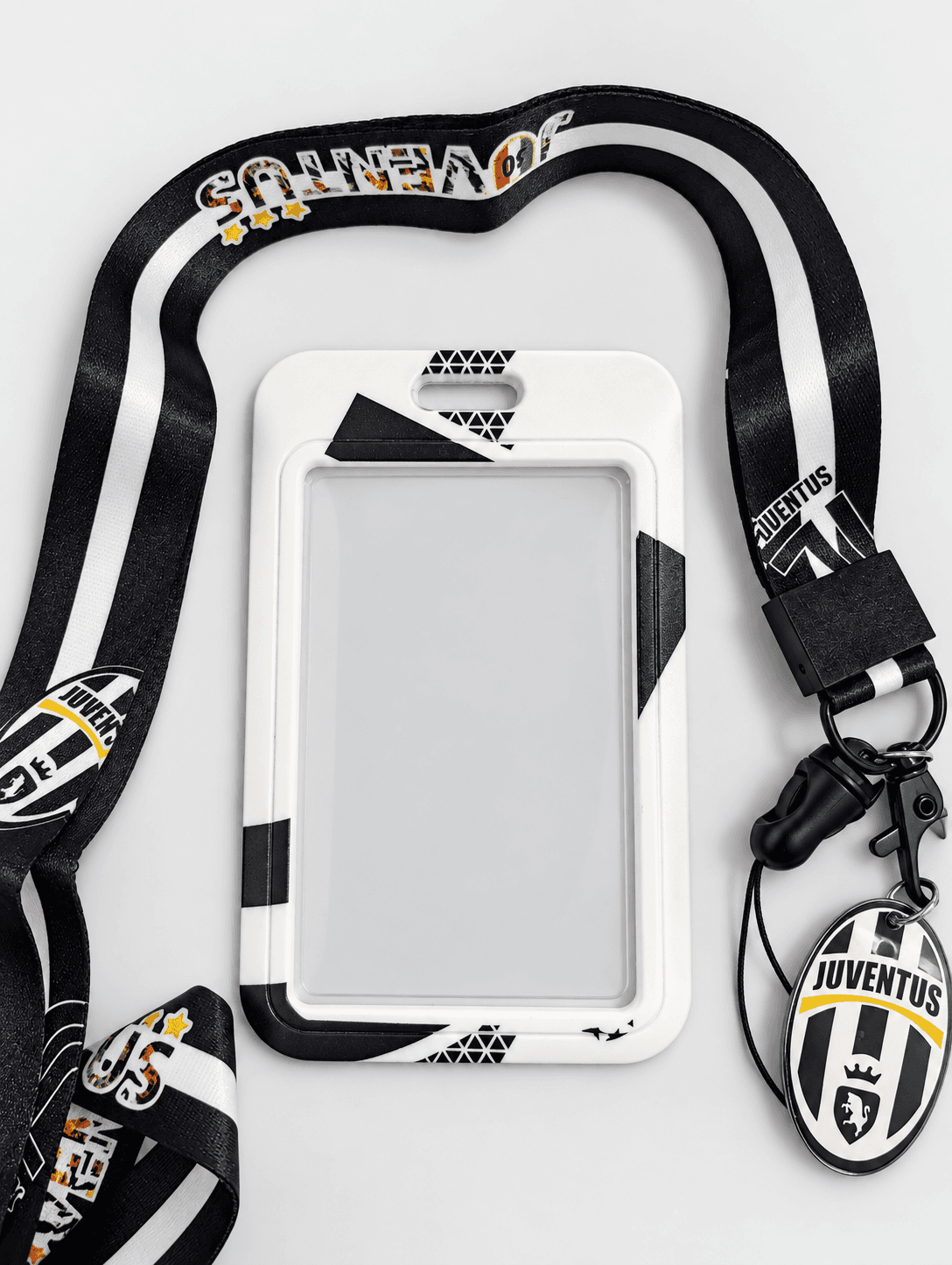 Juventus Theme ID Card Holder with Lanyard and Charm 2