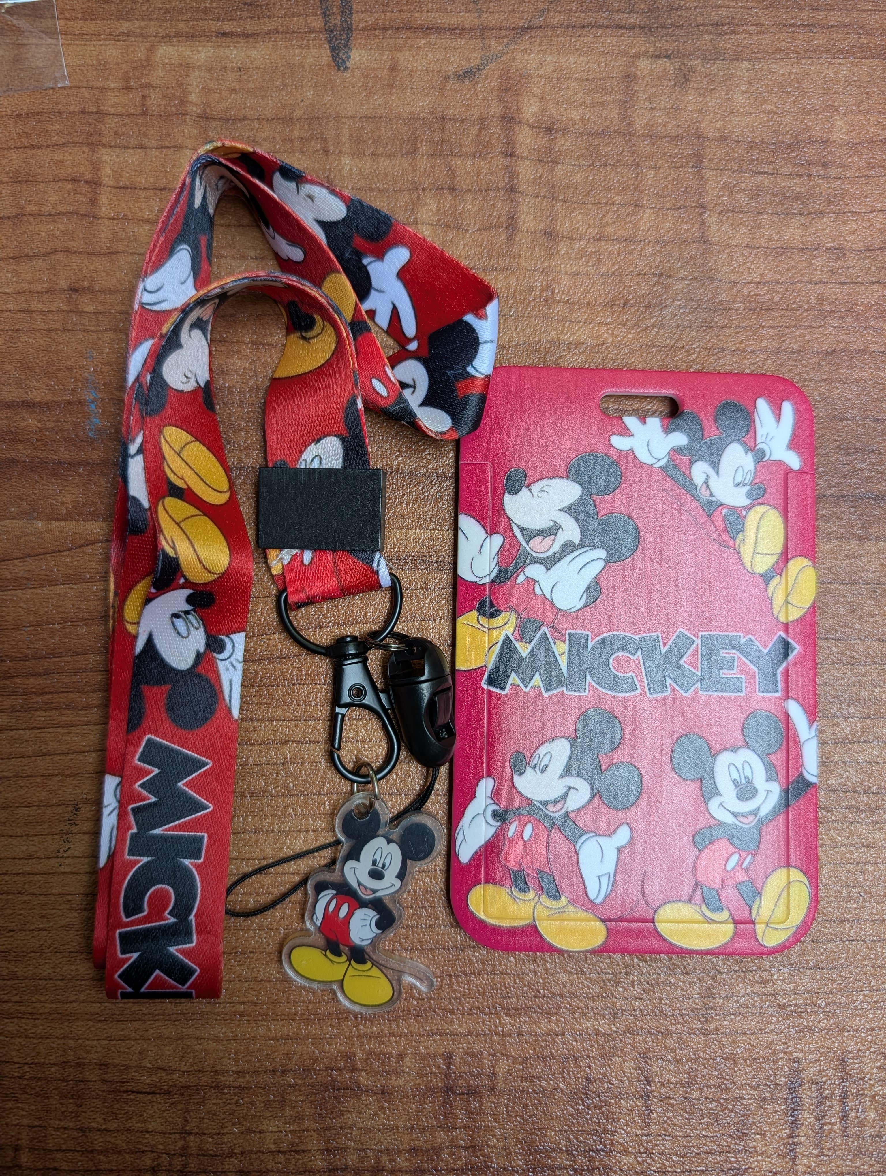 Mickey Mouse Red ID Card Holder with Lanyard and Charm 2