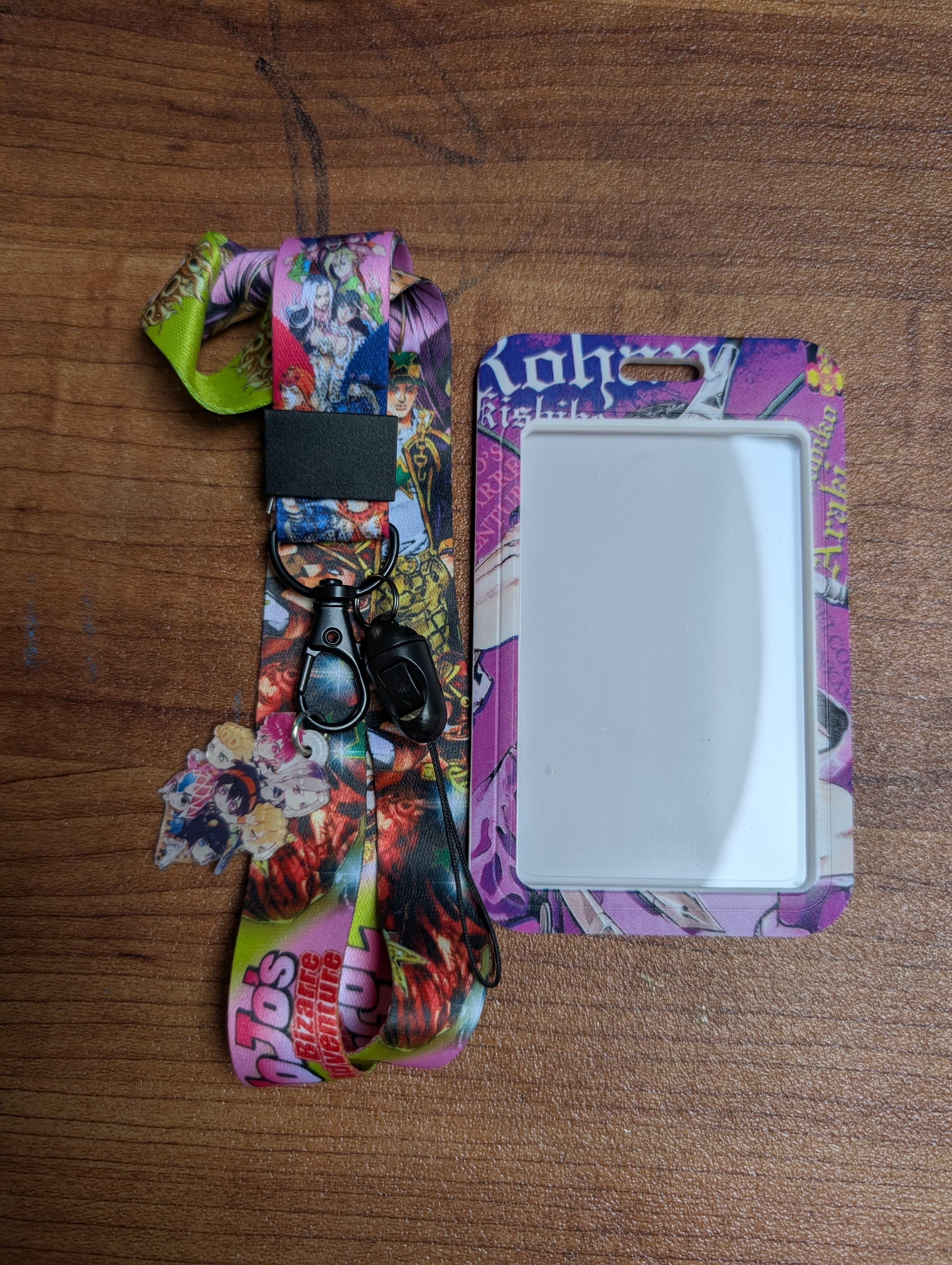 JoJo's Bizarre Adventure Rohan Kishibe ID Card Holder with Lanyard and Charm 2