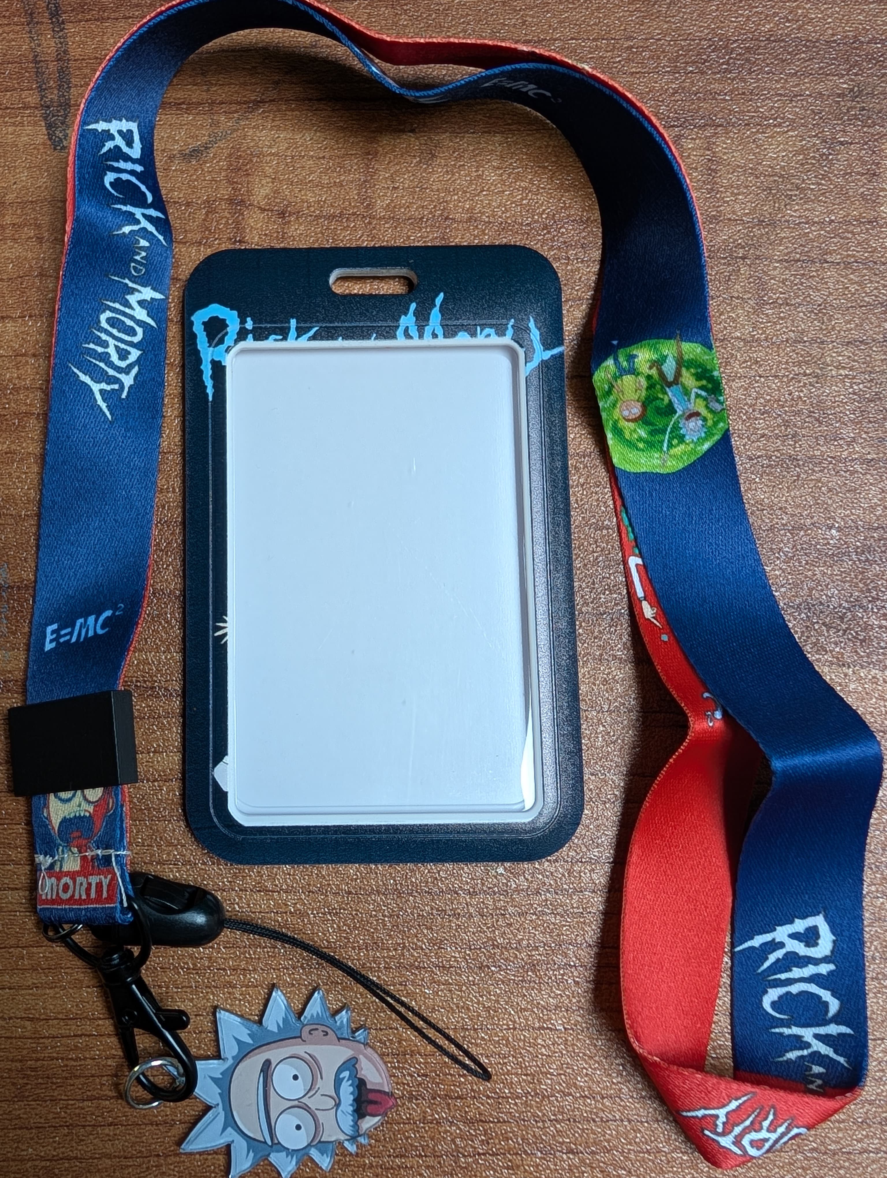 Rick and Morty Black ID Card Holder with Lanyard and Rick Charm 2