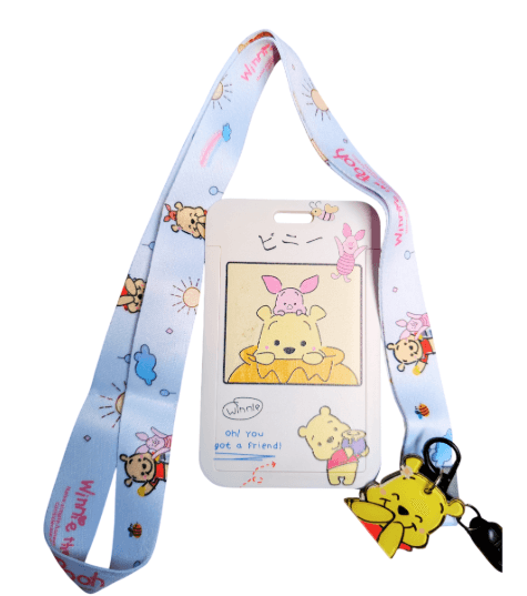 Winnie the Pooh and Piglet ID Card Holder with Lanyard and Pooh Charm 2
