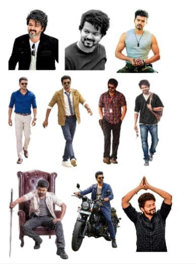 Thalapathy Vijay Stickers Pack (20 PCS) | Waterproof Vinyl Fan Stickers
