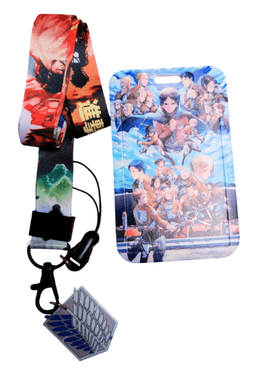 Attack on Titan Anime ID Card Holder with Lanyard and Charm