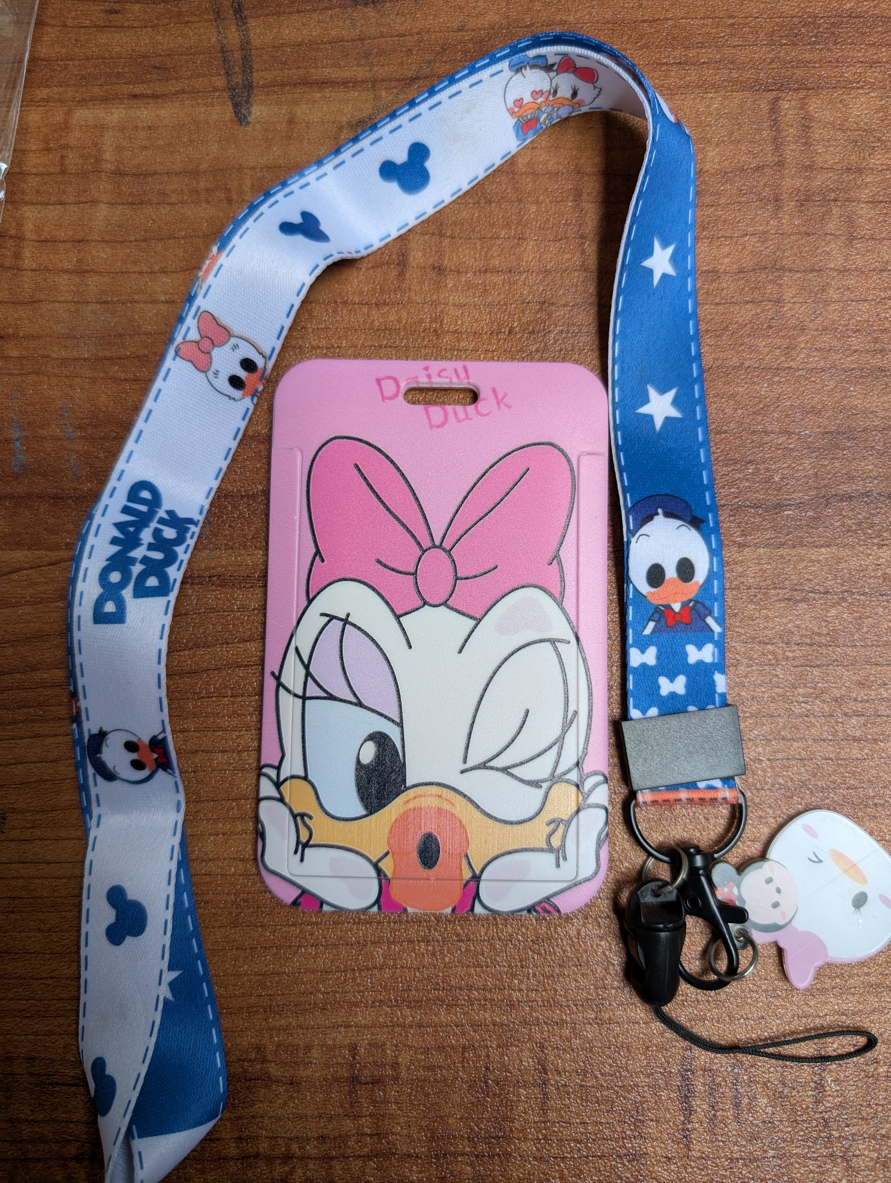 Daisy Duck ID Card Holder with Donald Duck Lanyard and Charm