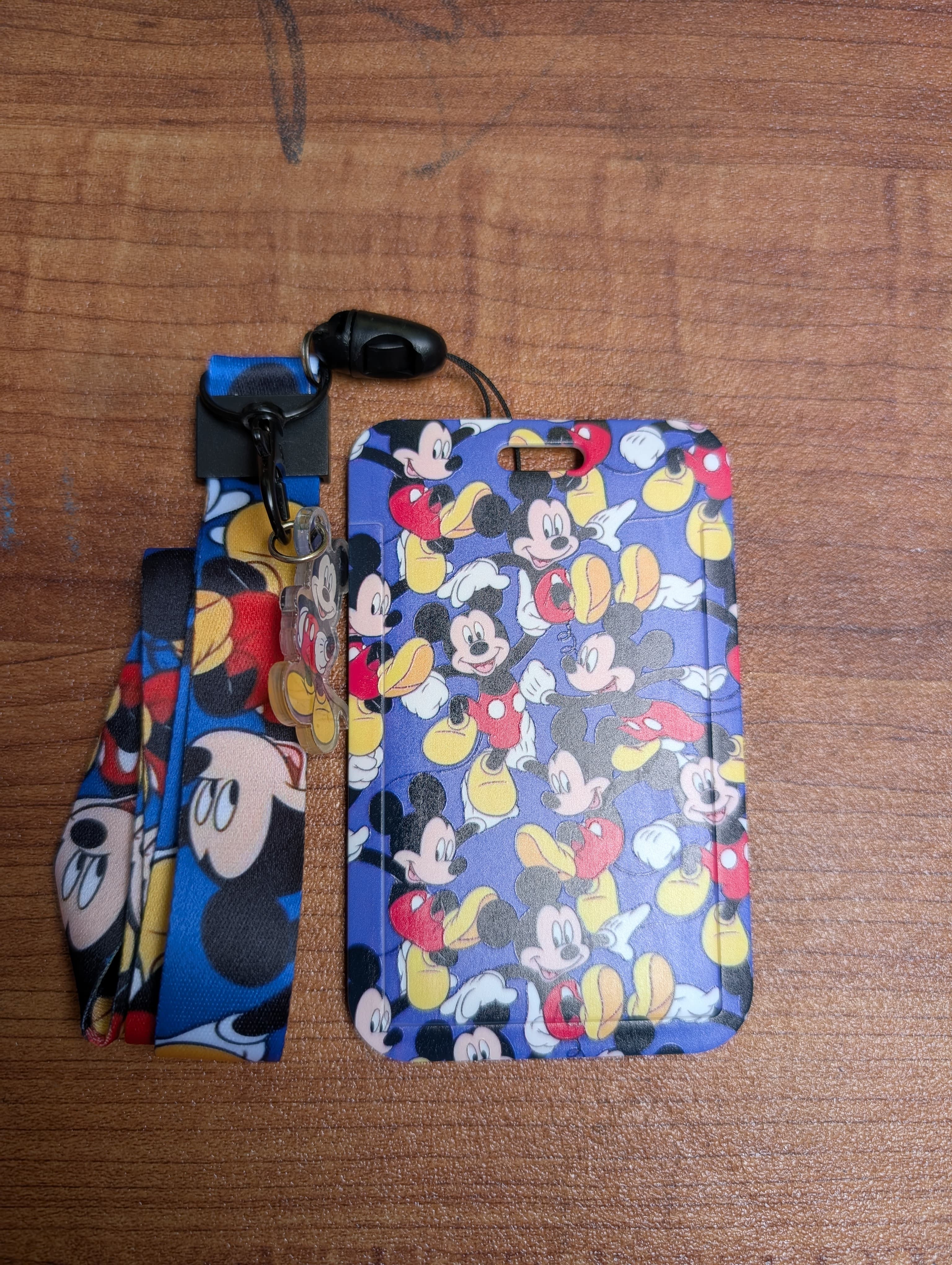 Mickey Mouse Blue ID Card Holder with Lanyard and Charm