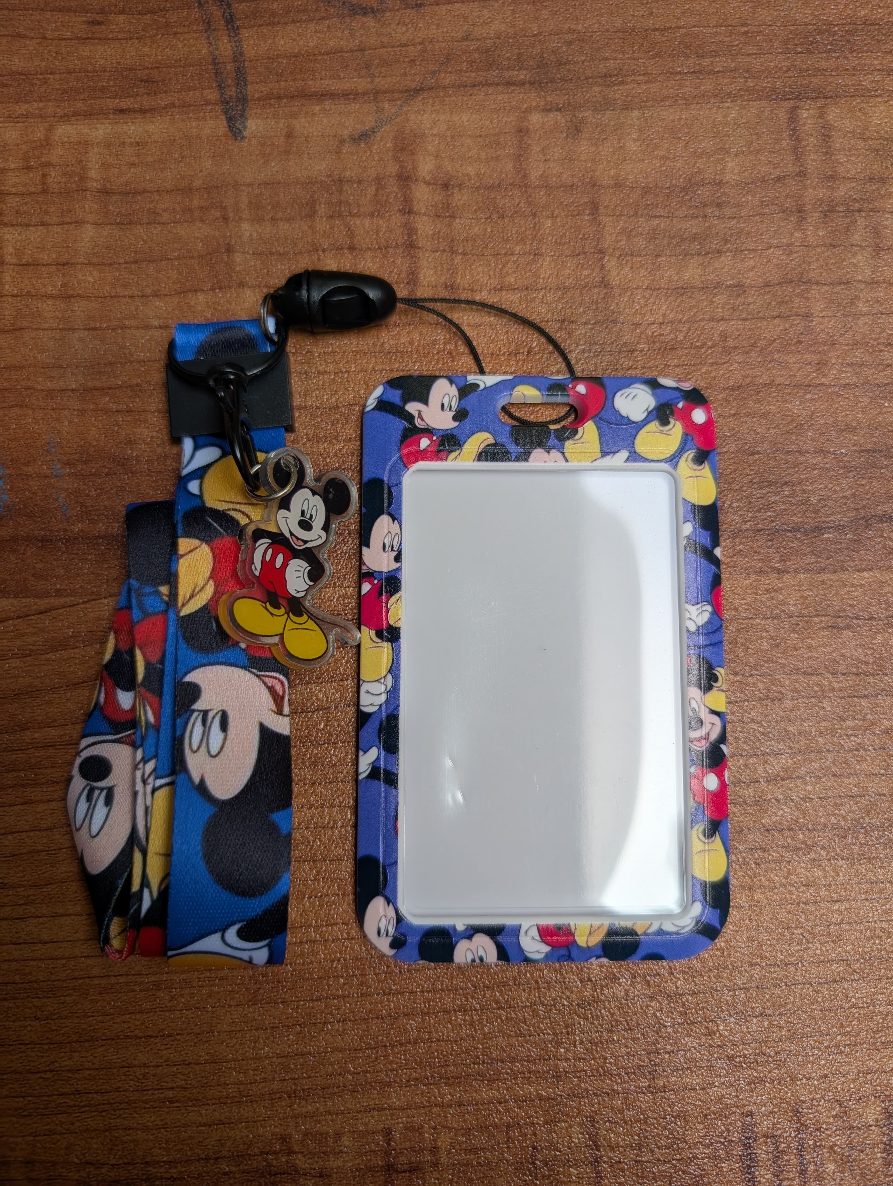 Mickey Mouse Blue ID Card Holder with Lanyard and Charm