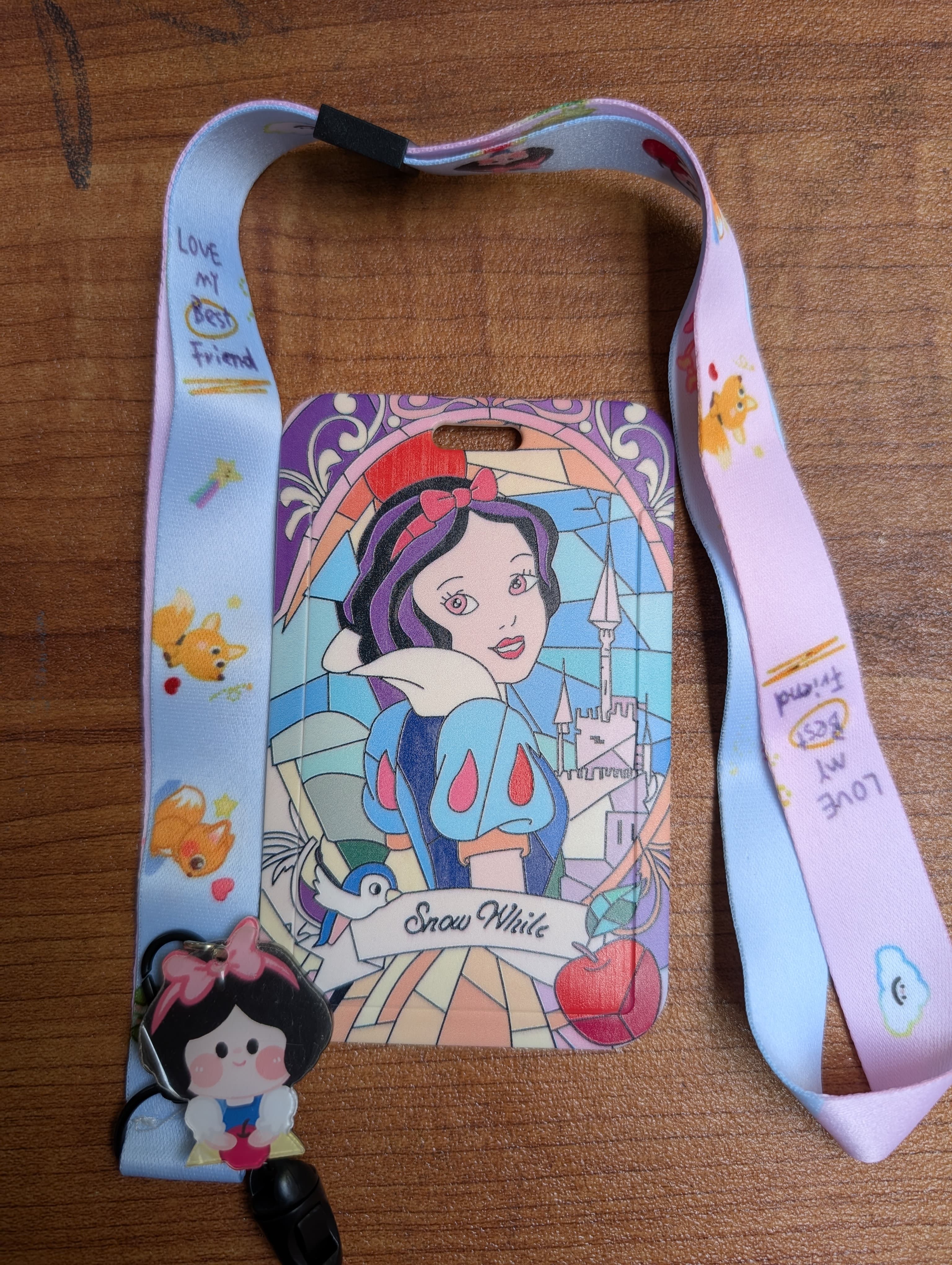 Snow White ID Card Holder with Lanyard and Charm