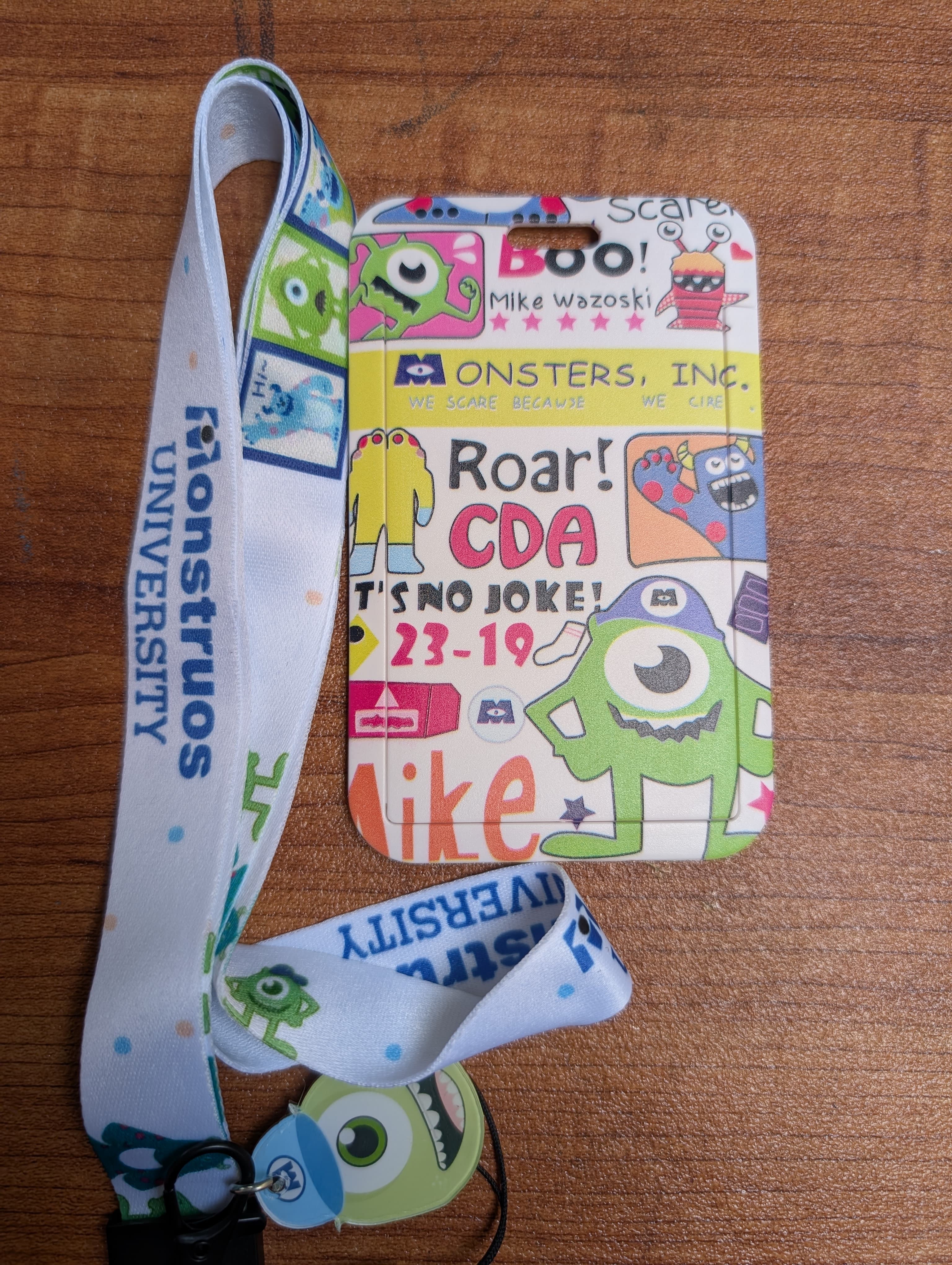 Monsters University Mike Wazowski ID Card Holder with Lanyard and Charm