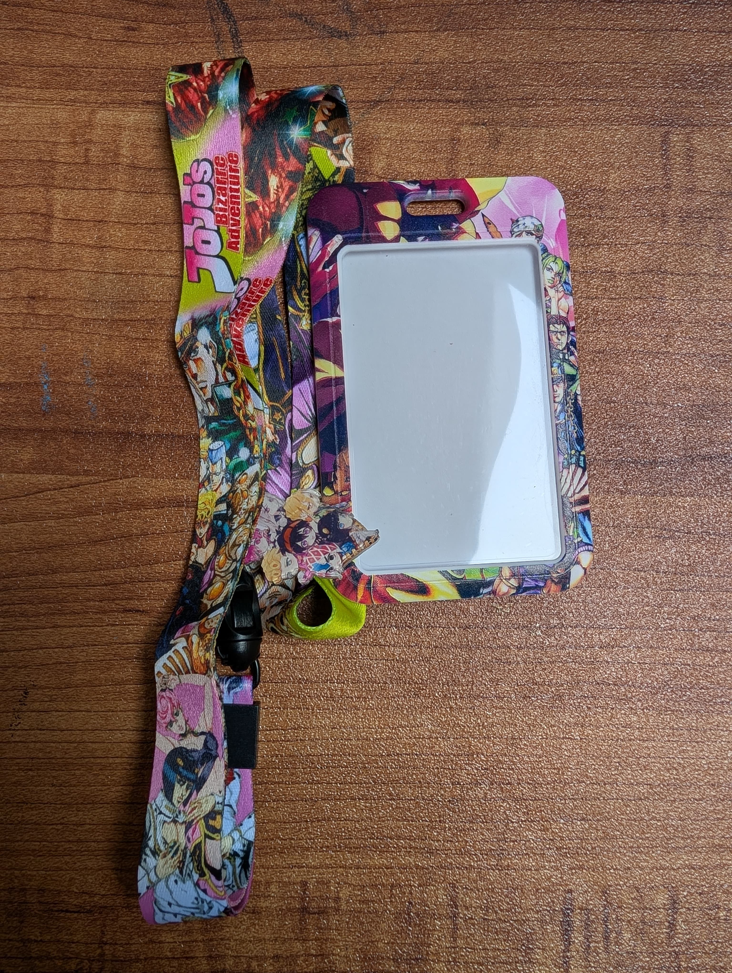 JoJo's Bizarre Adventure Anime ID Card Holder with Lanyard and Charm