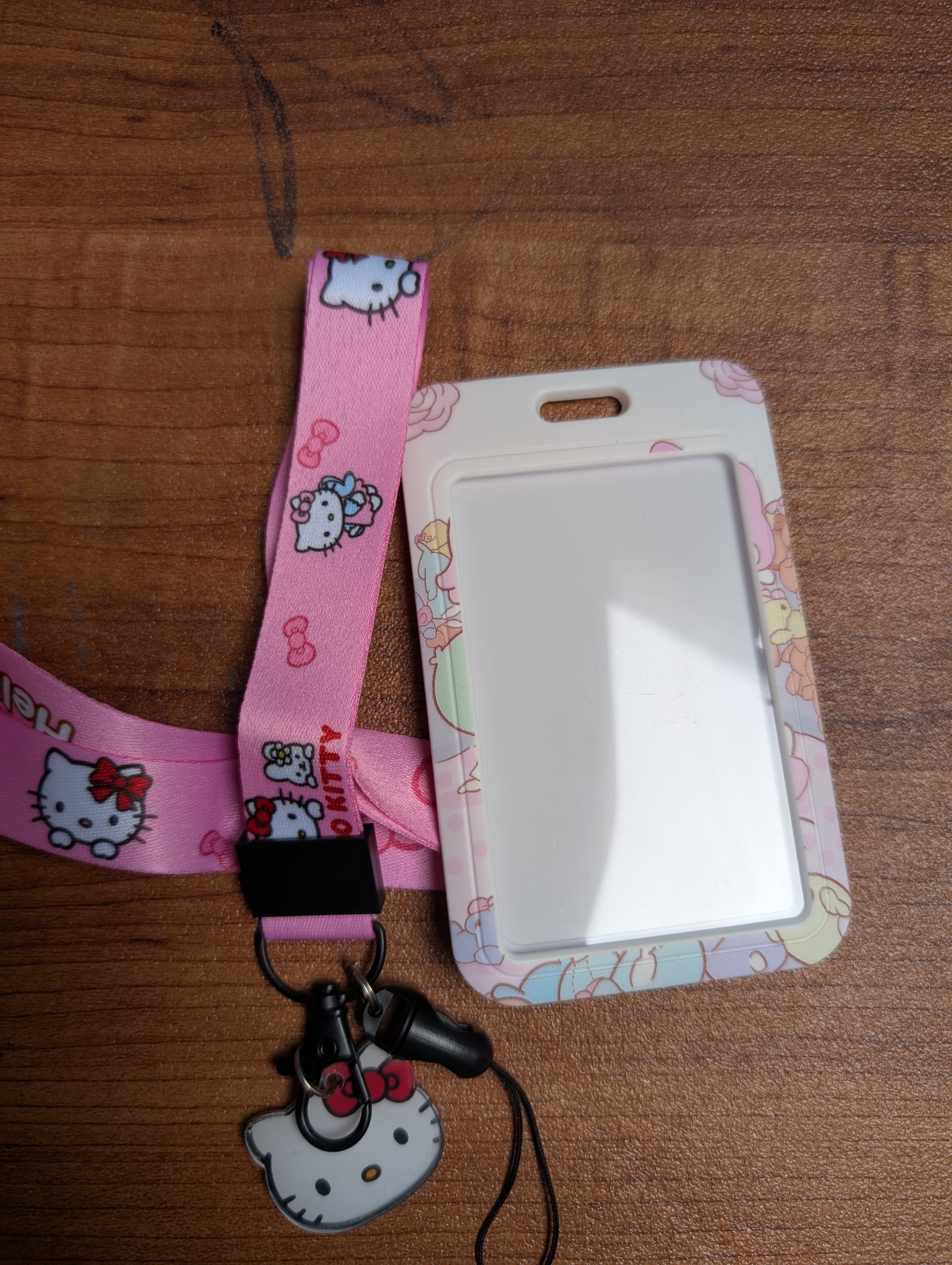 Hello Kitty Pink ID Card Holder with Lanyard and Charm